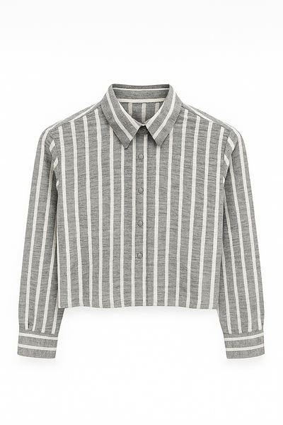 SILVI CHARCOAL CROP SHIRT